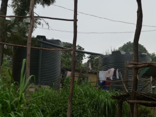 Two water tanks at Mukono School